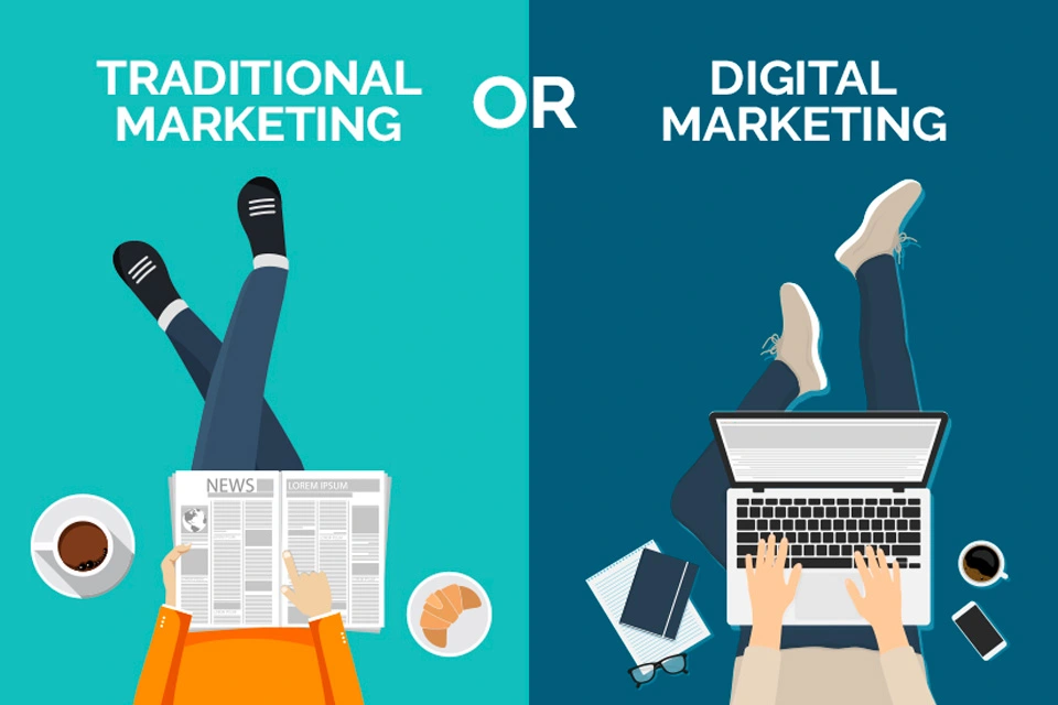 difference between traditional marketing and digital marketing